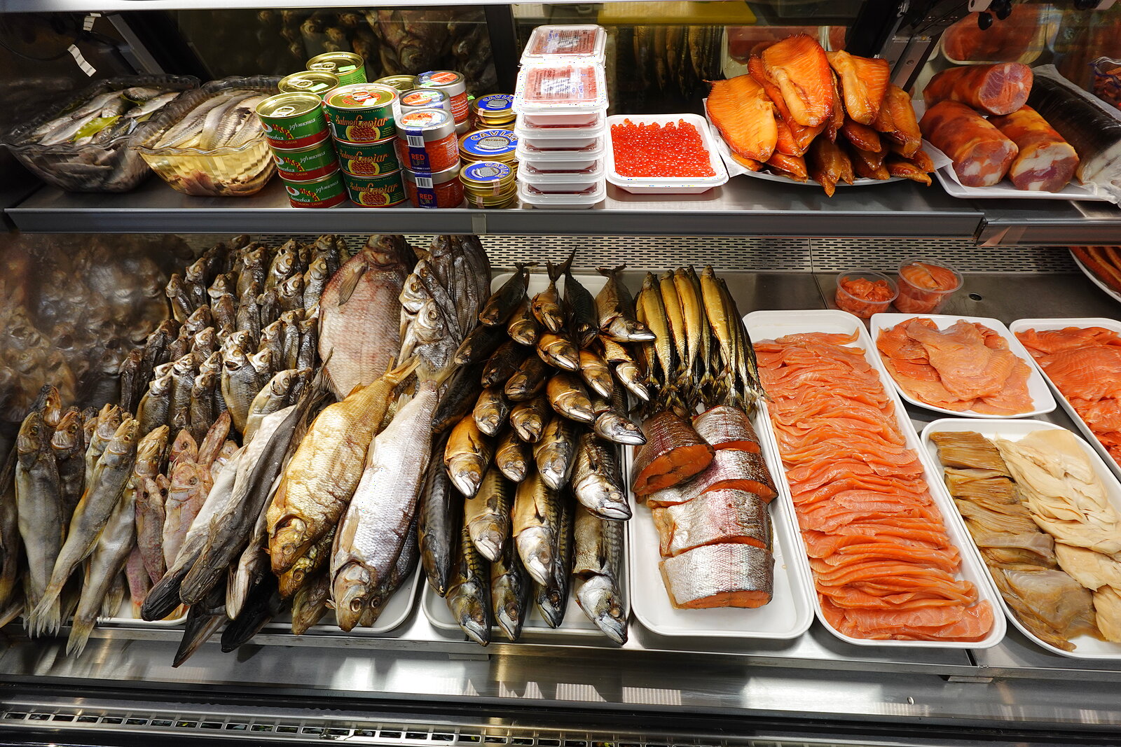 Smoked fish and red caviar at Bathurst Village Market